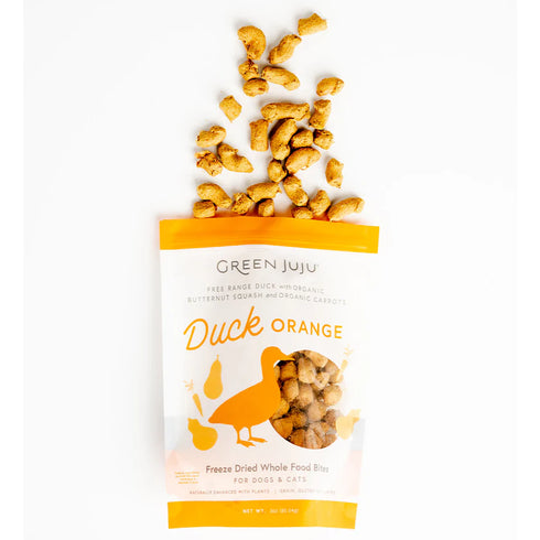 Green Juju Whole Food Bites Freed Dried Dog & Cat Food Topper - Duck Orange - 3oz Pouch
